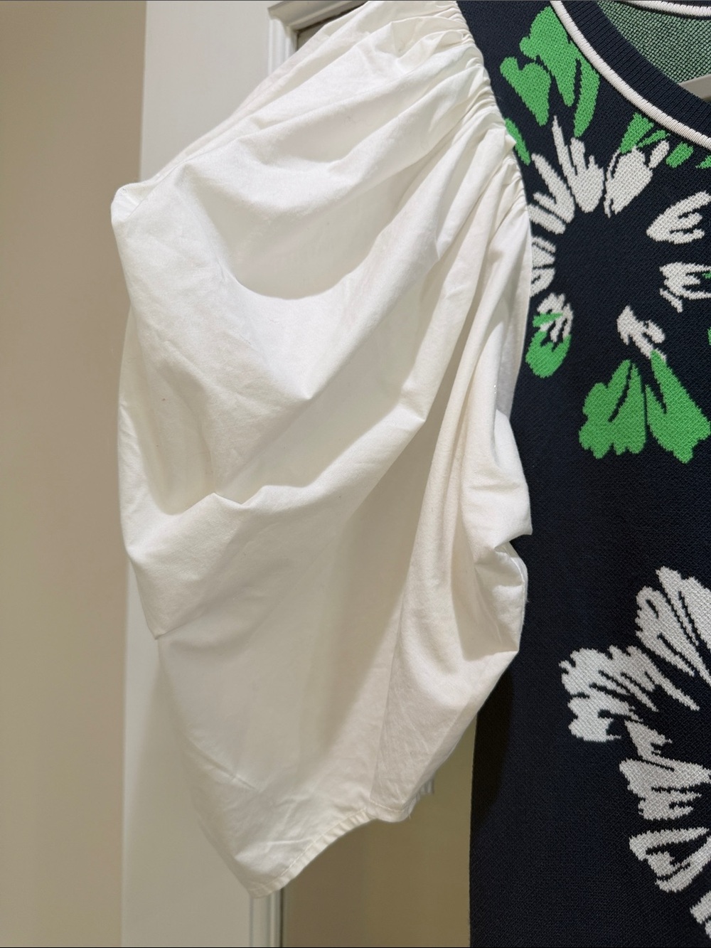 Tanya Taylor Naomi Floral Knit Bodice Cotton Poplin Puff Sleeve Maxi Dress M - Picture 4 of 14